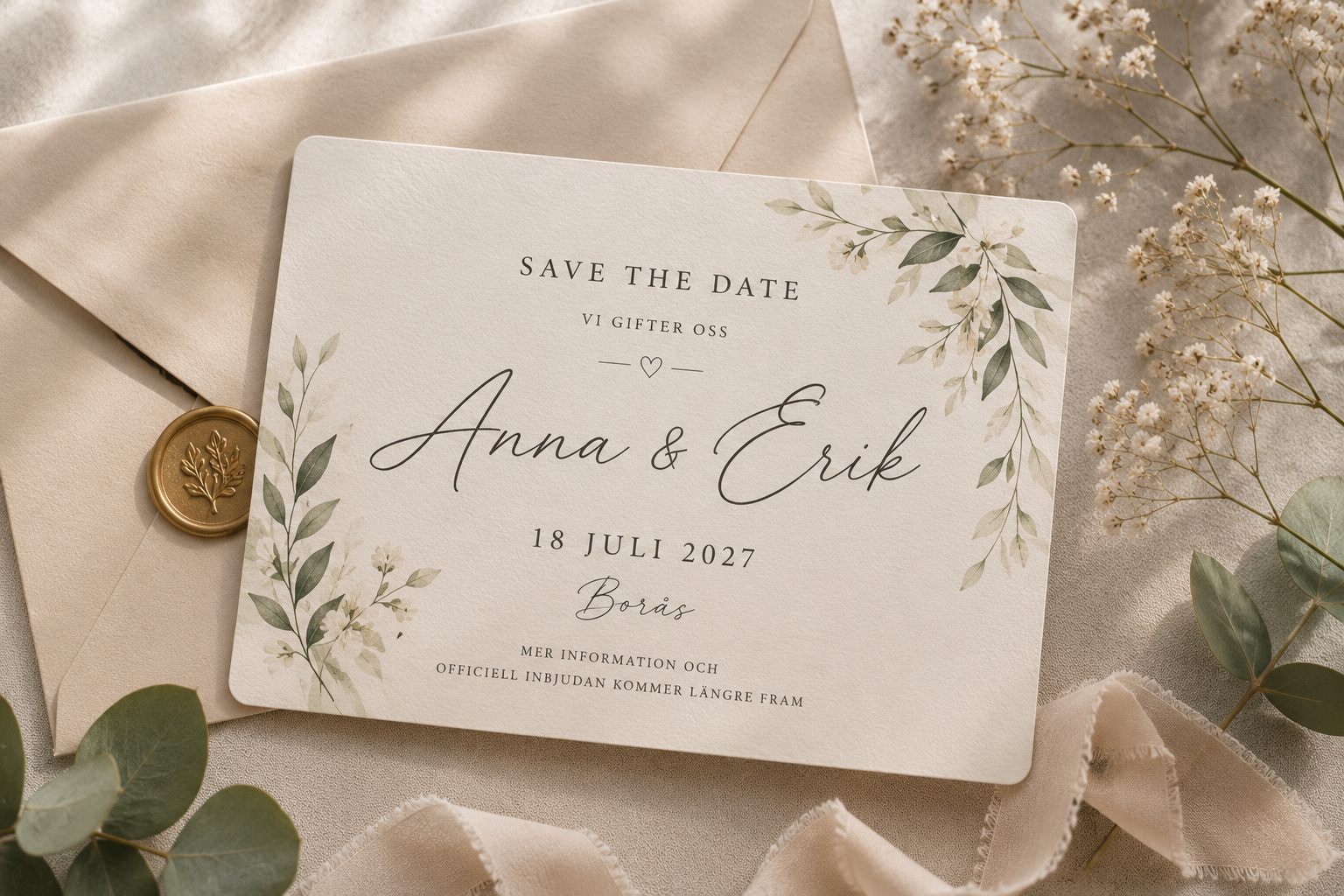 Elegant Save the Date-kort